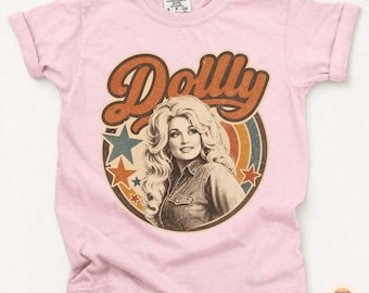 Retro Western Dolly Shirt, Dolly Parton Shirt Vintage Country Music T-Shirt, Southern Rock Merch Comfort Colors Tee