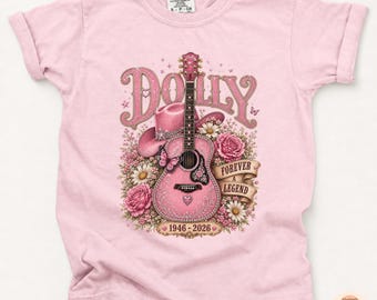 Dolly Parton Toddler Shirt, Cute Country Kids Tee, Country Music Tribute Tee, Retro Guitar Graphic Girls Shirt, Western Country Baby Tee