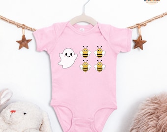 Comfort Colors® Boo Bees Toddler Shirt, Cute Ghost Bees Kids T-Shirt, Funny Halloween Youth Tee, Spooky Season Kids Gift, Boo 4 Bees Shirt