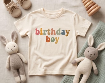 Birthday Boy Kids Shirt, Colorful Kids Party T-Shirt, Groovy Toddler Birthday Tee, Cute Boy Gift, Boho First Birthday Outfit