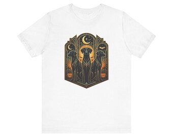 Black Dog Moonlight Tee | Halloween Gothic Pumpkin Night