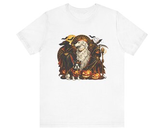 Golden Retriever Witch Halloween Tee | Dog Pumpkin Costume T-Shirt