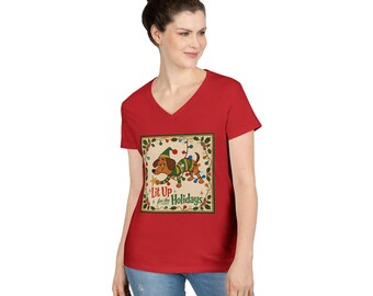 Dachshund Wrapped in Holiday Lights T-Shirt | Lit Up for the Holidays