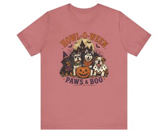 Howl-O-Ween "Paws & Boo" Halloween Dog T-Shirt