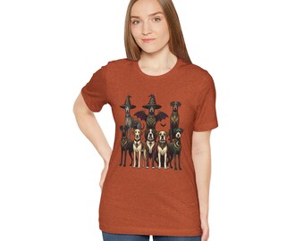 Dogs in Witch Hats T-Shirt | Halloween Dog Pack