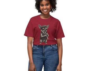 Chihuahua Playing Clarinet T-shirt | Vintage Illustration, Music Dog