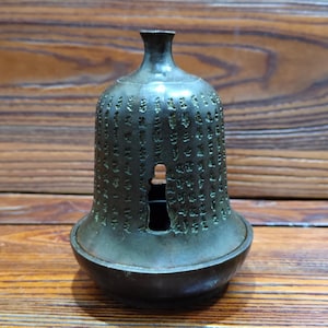 Vintage Bronze Scripture Bell Incense Burner – Oriental Charm & Mindful Gift