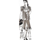 Anne Adams 4458 Slip (Dress) and Smock (Jacket) Size 14 Vintage 1930's Sewing Pattern