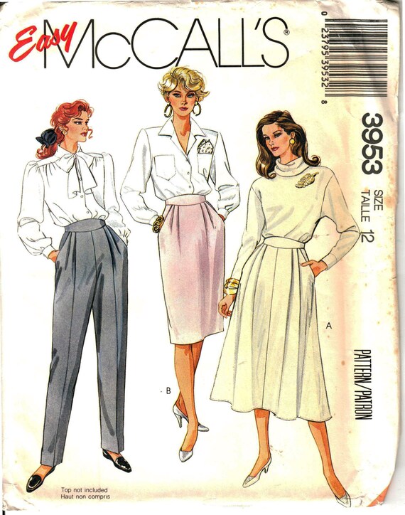 Mccall's 3953 Woman's Straight Skirt Four Gore Skirt | Etsy