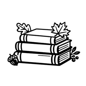 Arquivo de corte para Cricut com tema de livros de outono em SVG e PNG | Download digital