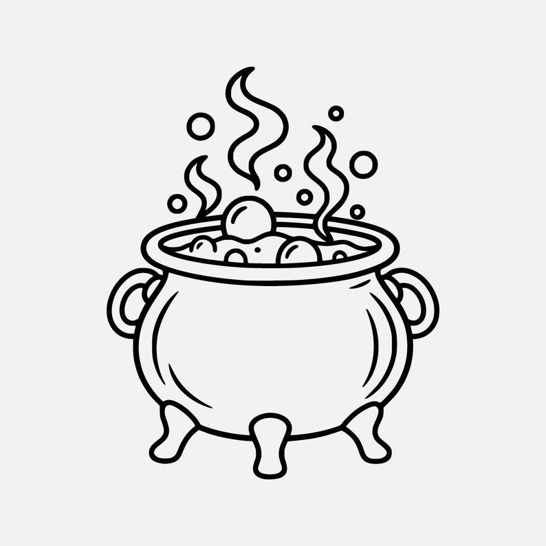 Halloween Witch Cauldron SVG, PNG | Cricut Cut File | Digital Download ...