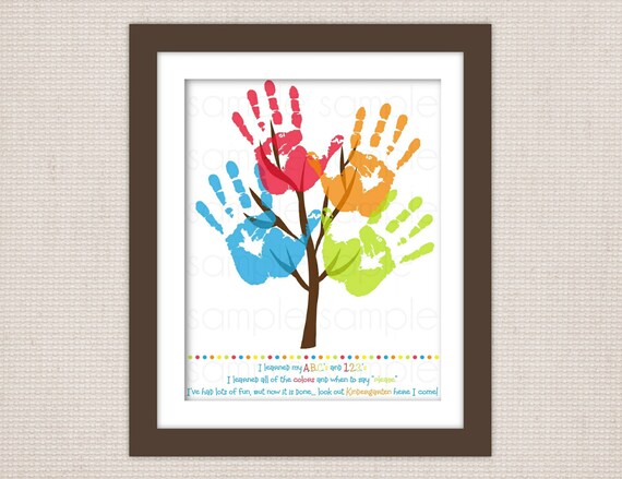 Items similar to DIY Children's Pre-School Graduation Handprint Tree
