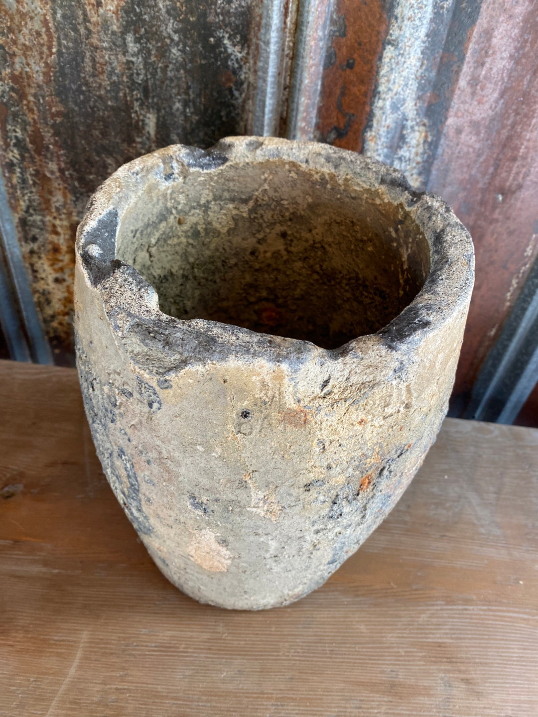 Brutalist Antique Crucible Etsy