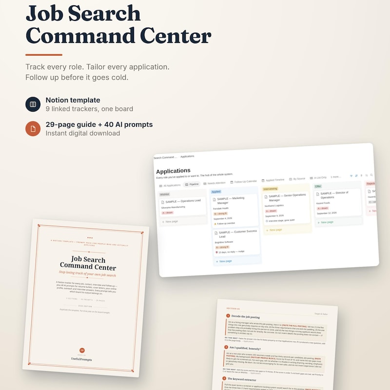 Job Comparison Table - Etsy