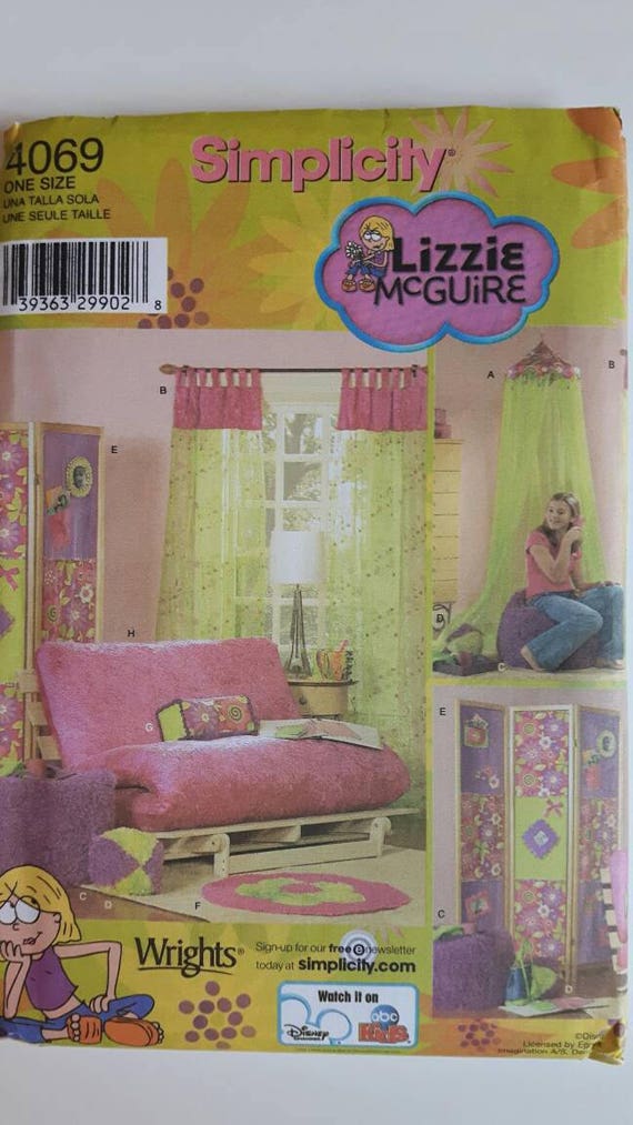 Simplicity Lizzie McGuire Bedroom Accessories Sewing Pattern Etsy