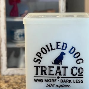 Spoiled Treat Dog Co. Decal, Vinyl Dog Treat Canister Label, Pet Treat Container Sticker, Custom Dog Treat Decal, Pet Food Storage Decal