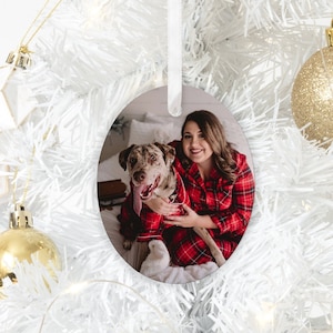 Christmas Photo Ornament - Personalized Picture Ornament  - Pet lover Gift - Santa Secret gift for Dog Mom