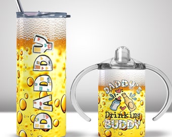 Dad and Son Tumbler & Sippy Cup Set: Personalized Drinking Buddy Gift