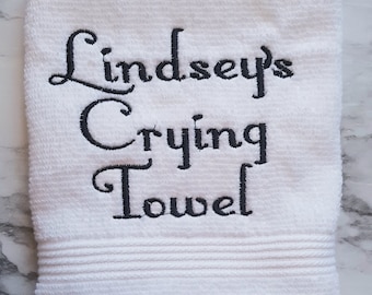 Crying Towel - Personalized Wedding - Father of the Bride Gift - Mother of the Bride Gift - Mother of the Groom and Father of the Groom Gift