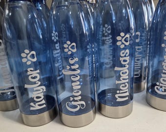 Personalized Kids Water Bottle: Custom Name, BPA-Free Plastic Drinkware, Gift for Grandkids - 22 oz