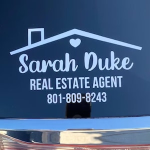 Personalized Realtor Car Decal - Real Estate Marketing Vinyl Sticker