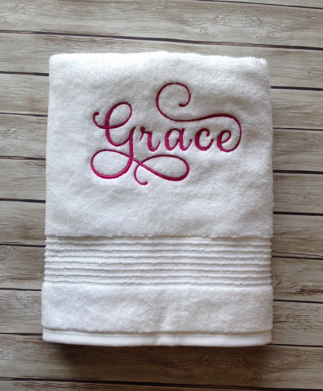 Personalized Bath Towel, Monogram Embroidered Towel, Custom Bathroom