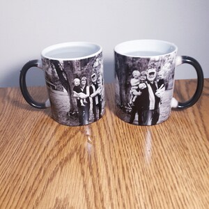 Heat Activated Photo Mug, Color Changing Mug, Magic Mug, Custom Text Personalized Microwave Safe Mug, Surprise Gift, Black and White Mug image 9