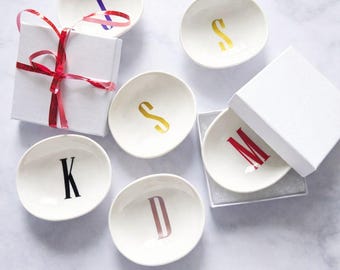Personalized Bridesmaid Ring Dish | Monogram Jewelry Dish, Bridesmaid Proposal Gift, Wedding Party Gift, Maid of Honor Gift