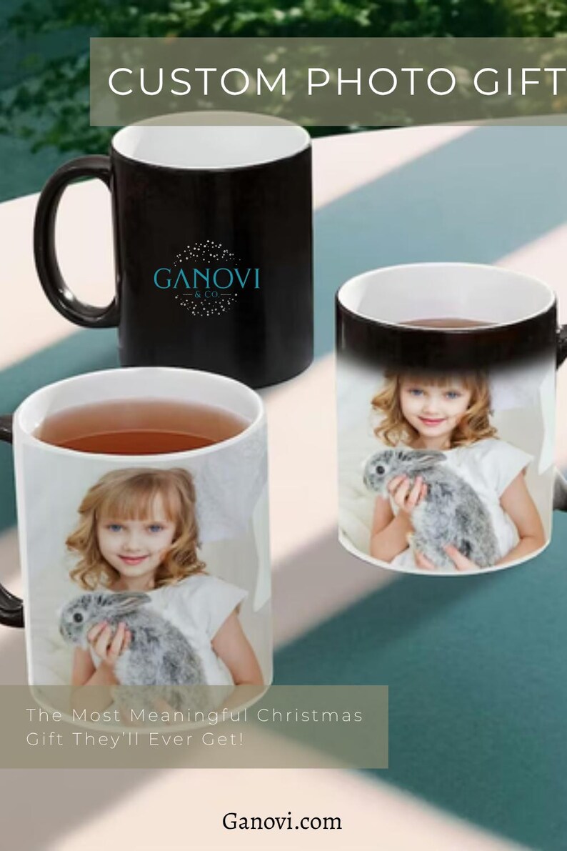 Heat Activated Photo Mug, Color Changing Mug, Magic Mug, Custom Text Personalized Microwave Safe Mug, Surprise Gift, Black and White Mug image 12
