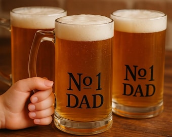 No.1 Dad Beer Glass: Personalized Father's Day Pint Glass