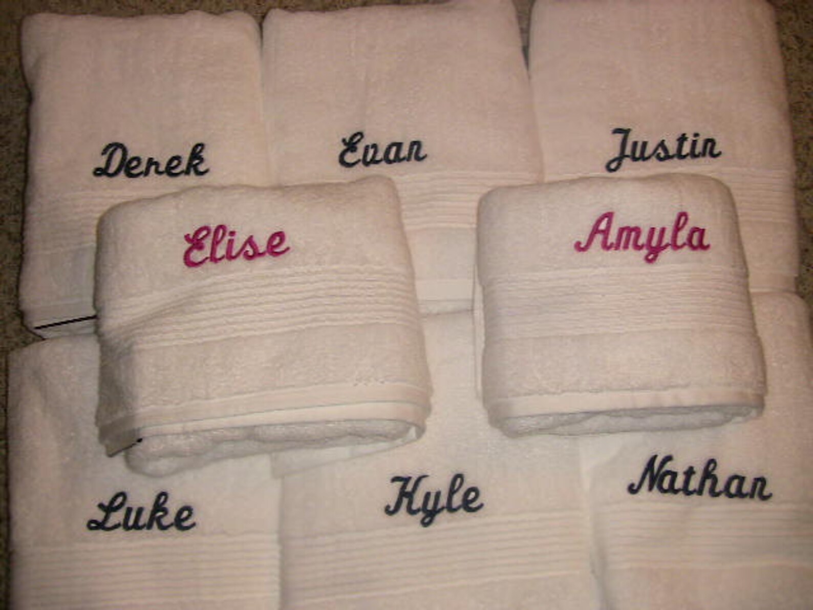 Personalized Bath Towel Monogram Embroidered Towel Custom Etsy