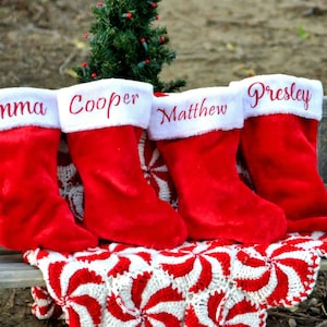 Personalized Christmas Stocking - Monogram Holiday Stocking - Red Christmas Stocking - Christmas Stocking Stuffer - Name Stocking