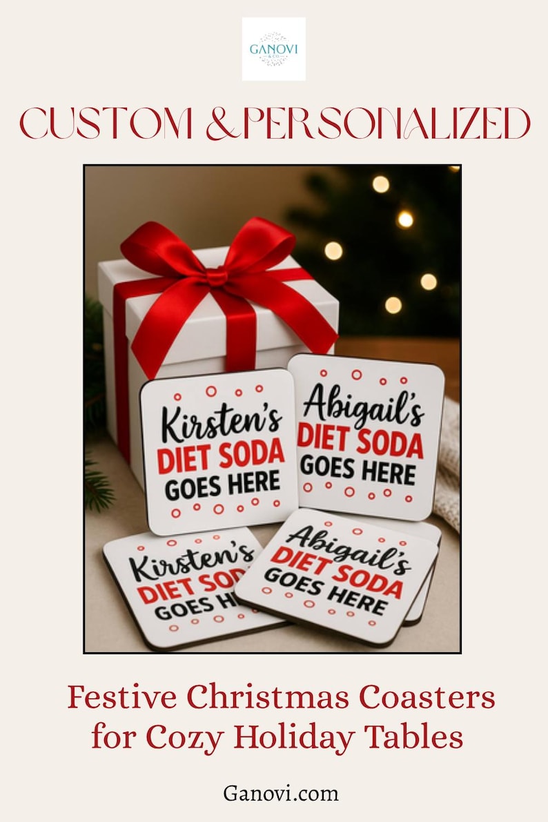 Posavasos personalizado para bebidas, regalo divertido para café, vino o refresco para amigos con nombre imagen 7