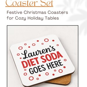 Posavasos personalizado para bebidas, regalo divertido para café, vino o refresco para amigos con nombre imagen 8