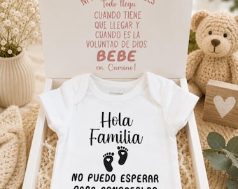 Spanish Pregnancy Announcement Gift Box | Sibling Reveal Surprise | Personalized Baby Announcement Keepsake