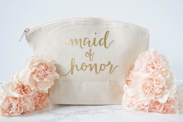 Cosmetics Bag Maid Of Honor Bag Personalized Makeup Bag