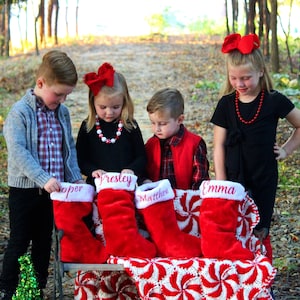 Christmas Stocking - Personalized Stocking - Gift for Kids - Red Plush Christmas Stocking - Christmas Stocking Stuffer - Name Stocking