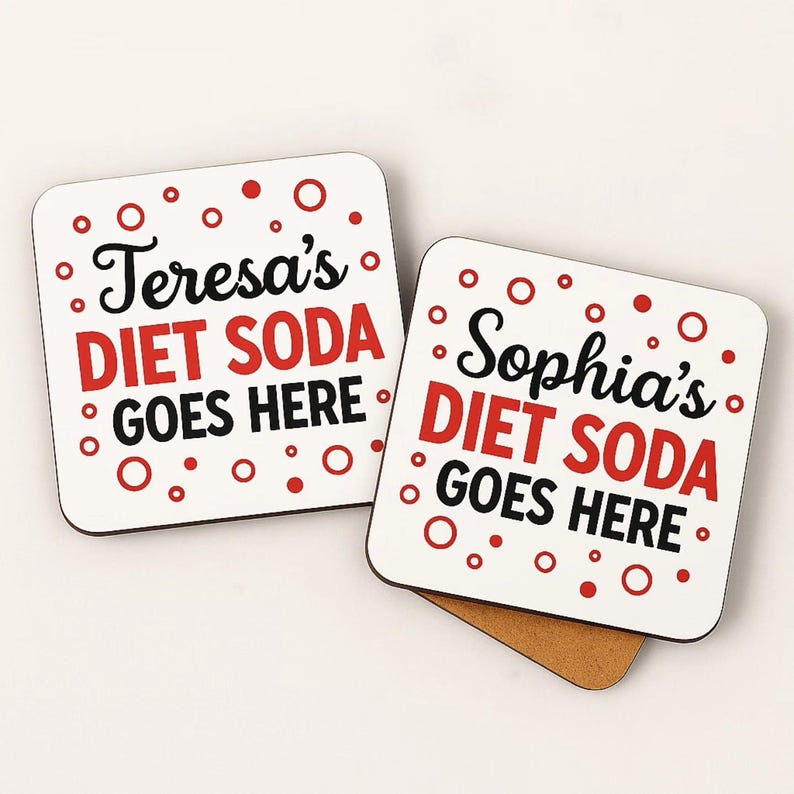 Posavasos personalizado para bebidas, regalo divertido para café, vino o refresco para amigos con nombre imagen 5