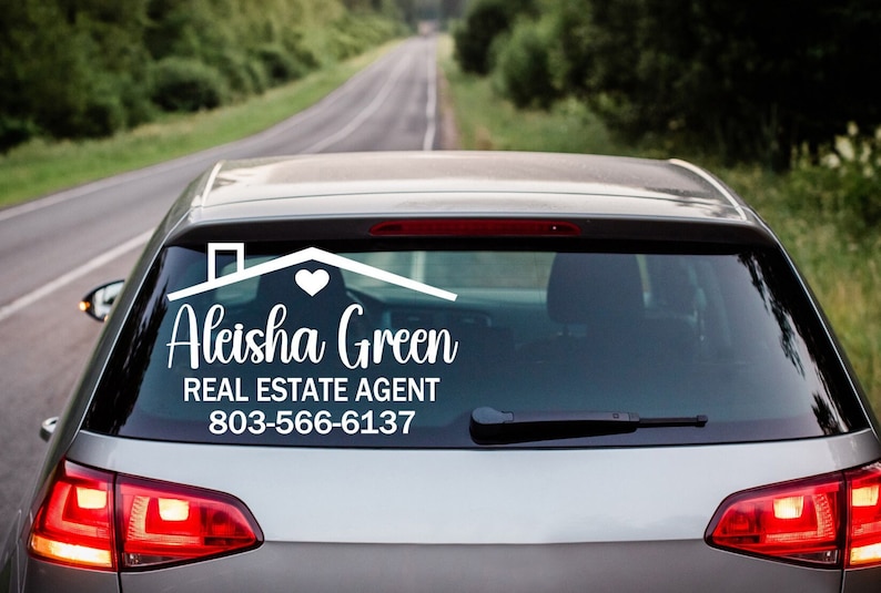Personalized Realtor Car Decal - Real Estate Marketing Vinyl Sticker - Etsy