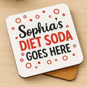 Posavasos personalizado para bebidas, regalo divertido para café, vino o refresco para amigos con nombre imagen 6