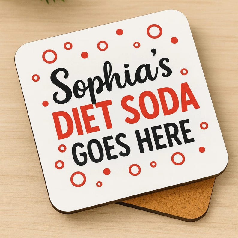 Posavasos personalizado para bebidas, regalo divertido para café, vino o refresco para amigos con nombre imagen 6