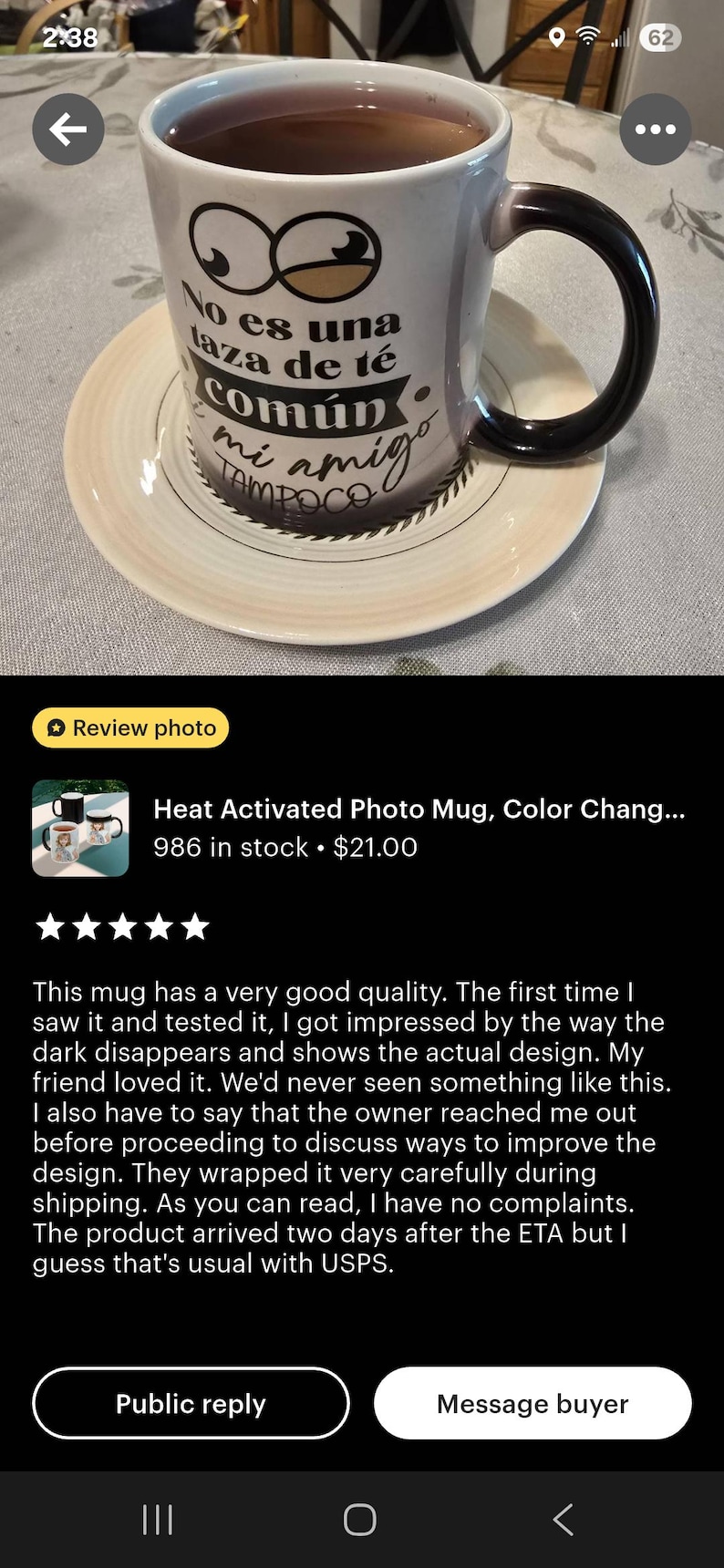 Heat Activated Photo Mug, Color Changing Mug, Magic Mug, Custom Text Personalized Microwave Safe Mug, Surprise Gift, Black and White Mug image 2