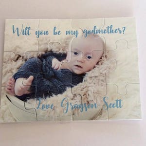 Godmother puzzle - Will you be my Godfather puzzle - Godmother Proposal Puzzle - Godfather Proposal Gift - Custom Photo puzzle