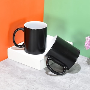 Heat Activated Photo Mug, Color Changing Mug, Magic Mug, Custom Text Personalized Microwave Safe Mug, Surprise Gift, Black and White Mug image 8