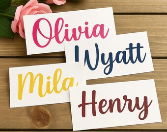 Personalized Name Vinyl Decal: Custom Script Sticker for Tumblers