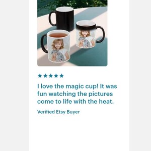 Heat Activated Photo Mug, Color Changing Mug, Magic Mug, Custom Text Personalized Microwave Safe Mug, Surprise Gift, Black and White Mug image 4