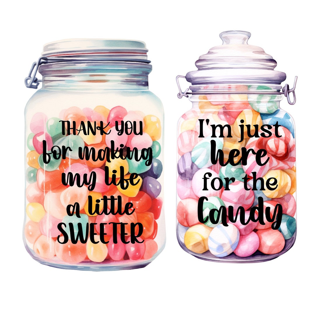 Personalized Treat Jar Vinyl Sticker, Custom Candy Jar Decal, Kitchen