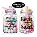 Custom Candy Jar Decal, Funny Christmas Office Treat Display, Personalized Candy Jar Vinyl Sticker, DIY Candy Glass Jar, Monogram Treat Jar