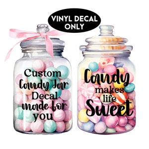 Custom Candy Jar Decal, Funny Christmas Office Treat Display, Personalized Candy Jar Vinyl Sticker, DIY Candy Glass Jar, Monogram Treat Jar