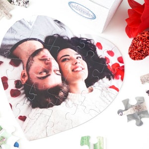 Heart Photo Puzzle, Valentine Gift under 30, Wedding Anniversary Gift for Husband, Custom photo Puzzle, Gift for Wife, Birthday Gift for Her